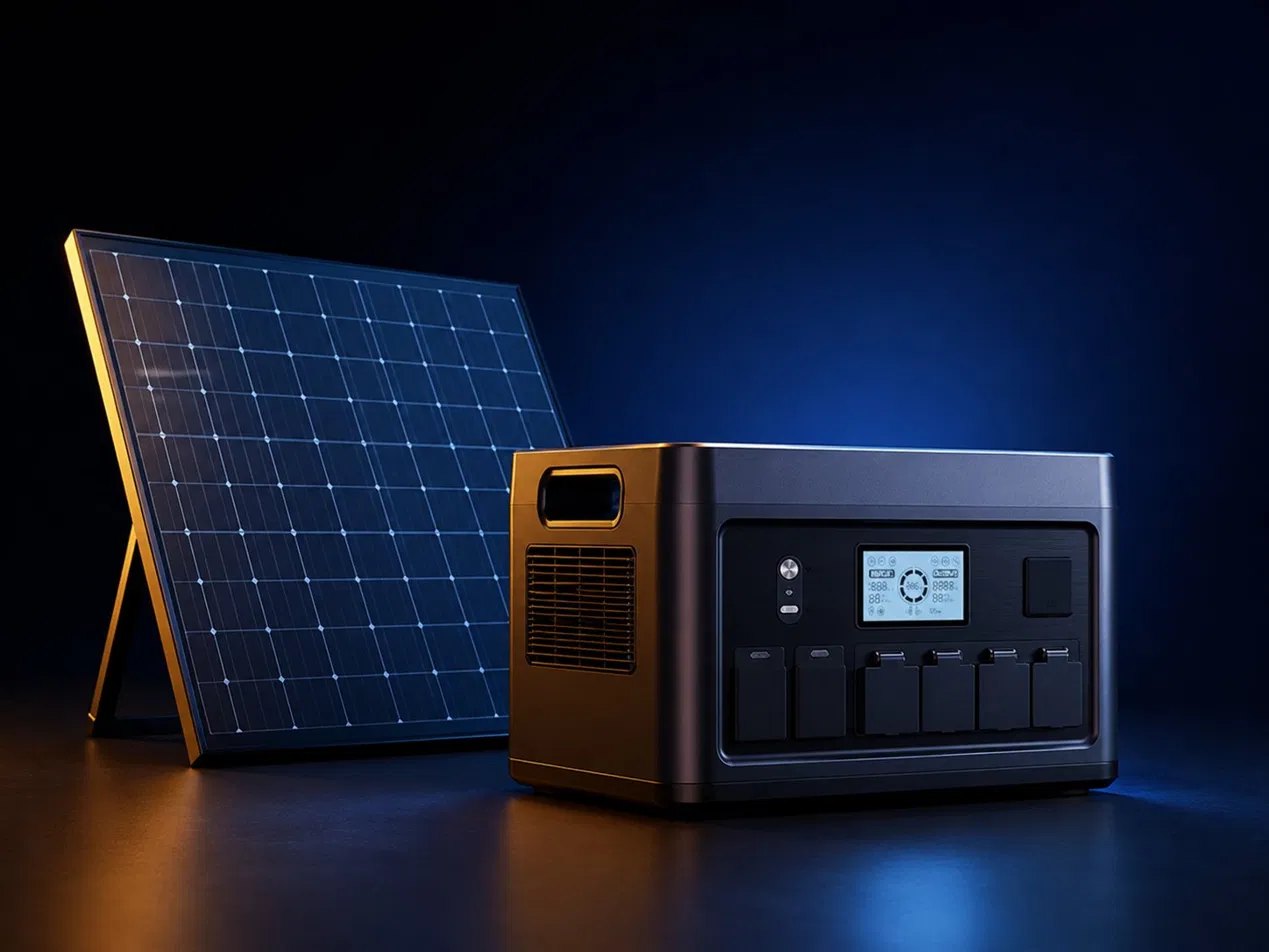 Solar power station and panel